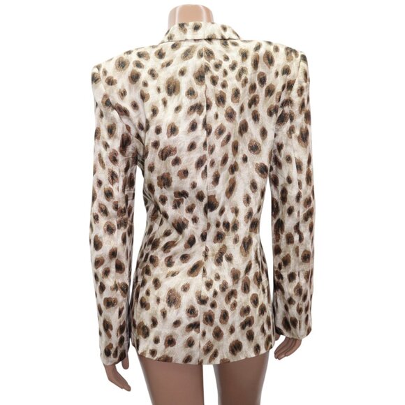ESCADA Chic Animal Print Leopard Print Tailored Statement Blazer Jacket S-M - Picture 6 of 6
